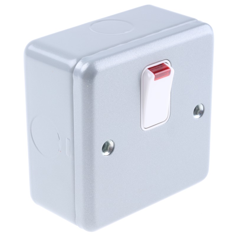 1 pcs - MK Electric Silver Metal Clad Switch, 1 Gang, Metalclad