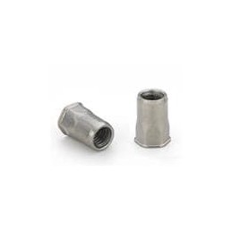 10 pcs : AETHC-M6-3.0 - Screws & Fasteners Atlas Rivet Nut, Atlas FM, AETH, Thin Head Semihex Body, Open End, Stainless Steel, T
