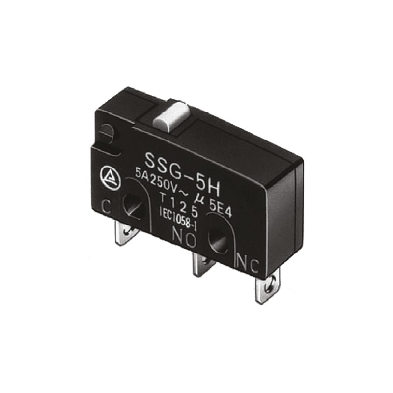 1 pcs - Omron Pin Plunger Subminiature Micro Switch, PCB Terminal, 5 A @ 125 V ac, SPDT, IP40