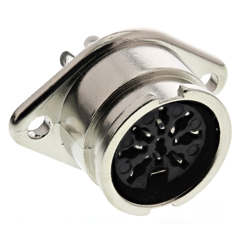 1 pcs - RS PRO 8 Pole Din Socket, 1A, 100 V ac, Bayonet, Female, Chassis Mount