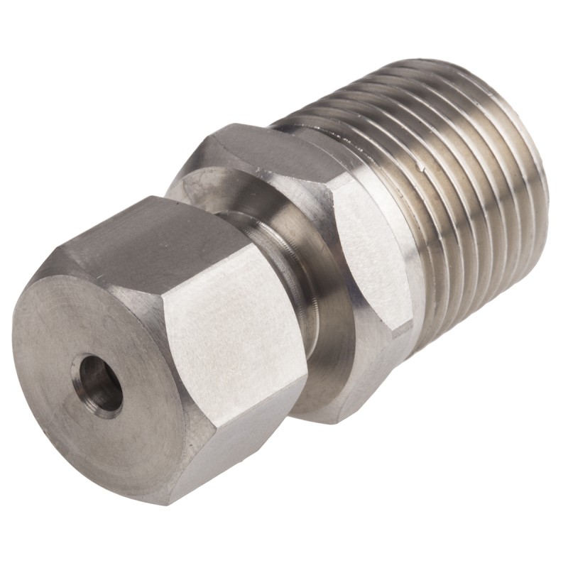1 pcs - RS PRO Thermocouple Compression Fitting for Use with Thermocouple, 1/2 BSPT, 4.5mm Probe, RoHS Compliant Standard