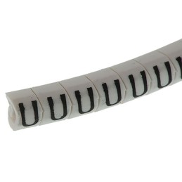 1 Bag of 250 - HellermannTyton Helagrip Slide On Cable Marker, Black on White, Pre-printed 'U', 1 - 3mm Cable