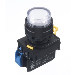 1 pcs - Idec YW Series Illuminated Push Button Complete Unit, Panel Mount, 22mm Cutout, SPST, IP65