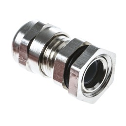 1 Box of 5 - SIB SIB-TEC Series Metallic Nickel Plated Brass Cable Gland, M12 Thread, 2.5mm Min, 6.5mm Max, IP68
