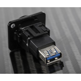 1 pcs - RS PRO Straight, Panel Mount, Socket Type A to A 3.0 USB Connector
