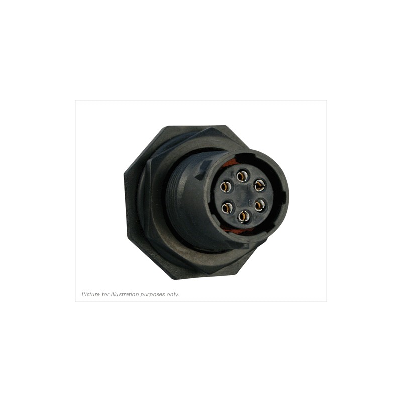 1 pcs - Souriau Circular Connector, 6 Contacts, Panel Mount, Plug, Female, IP68, IP69K, UTS Series