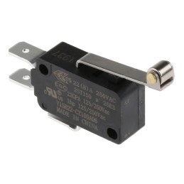1 pcs - Honeywell Roller Lever Micro Switch, Quick Connect Terminal, 22 A @ 250 V ac, SPDT, IP67