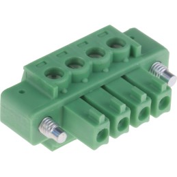 1 pcs - Phoenix Contact 3.81mm Pitch 4 Way Pluggable Terminal Block, Plug, Cable Mount, Screw Termination