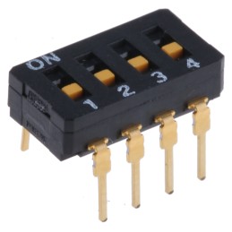1 pcs - Omron 4 Way Through Hole DIP Switch 4PST