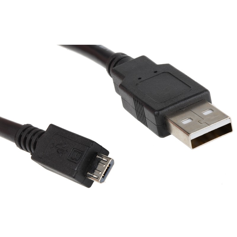 1 pcs - Roline USB 2.0 Cable, Male USB A to Male Micro USB B Cable, 1.8m