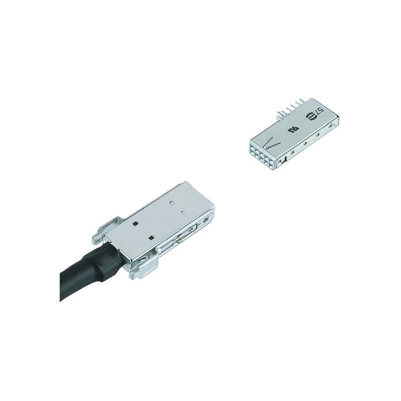 1 pcs - Harting Har-Link Series Right Angle Through Hole Mount PCB Socket, 10-Contact, 2mm Pitch, Solder Termination