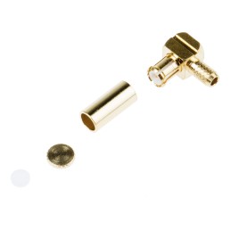 1 pcs - RS PRO, Plug Cable Mount MCX Connector, 50Ω, Crimp Termination, Right Angle Body