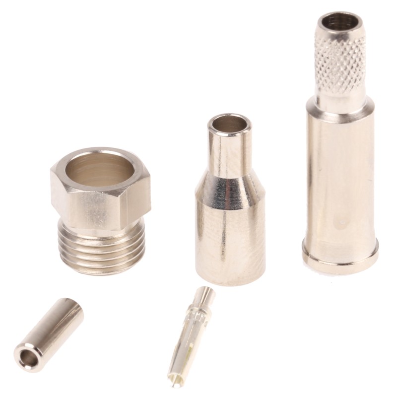 1 pcs - Telegartner, jack Cable Mount FME Connector, 50Ω, Crimp Termination, Straight Body