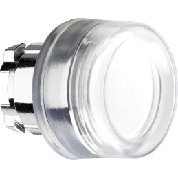 1 pcs - Schneider Electric Harmony XB4 Series White Illuminated Spring Return Push Button Head, 22mm Cutout, IP66, IP67