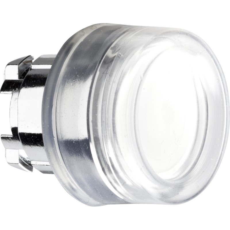 1 pcs - Schneider Electric Harmony XB4 Series White Illuminated Spring Return Push Button Head, 22mm Cutout, IP66, IP67