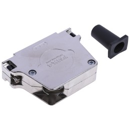 1 pcs - FCT from Molex FMK Series Die Cast Zinc Angled D Sub Backshell, 37 Way, Strain Relief