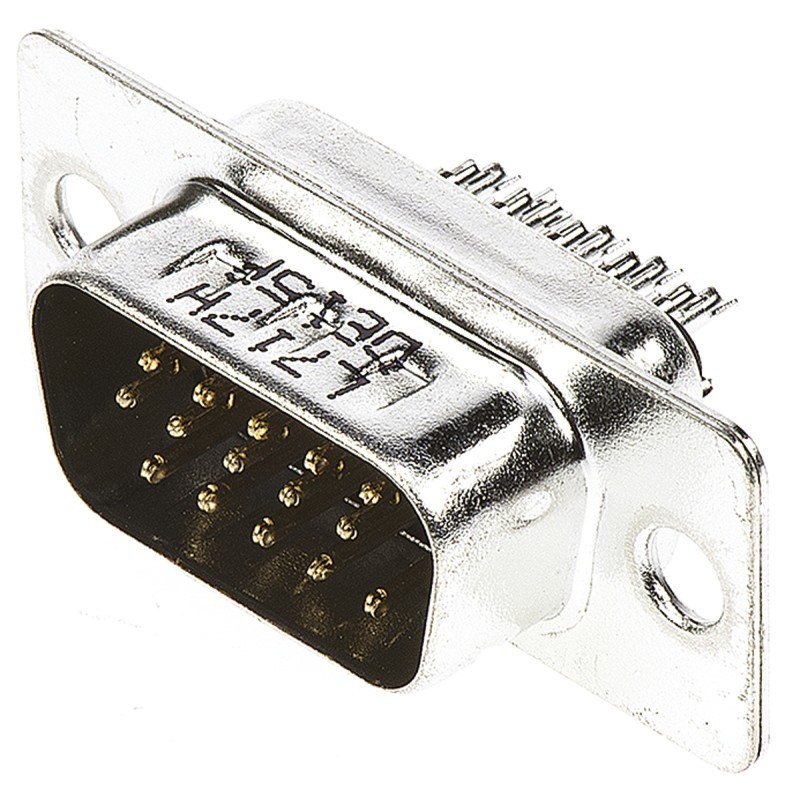 1 pcs - Amphenol ICC HD 15 Way Panel Mount D-sub Connector Plug, 2.29mm Pitch