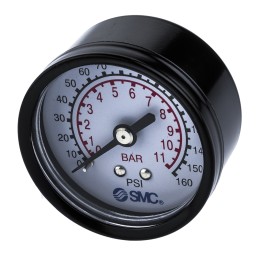 1 pcs - SMC Analogue Pressure Gauge 10bar Back Entry, 5K4-10, 1bar min.