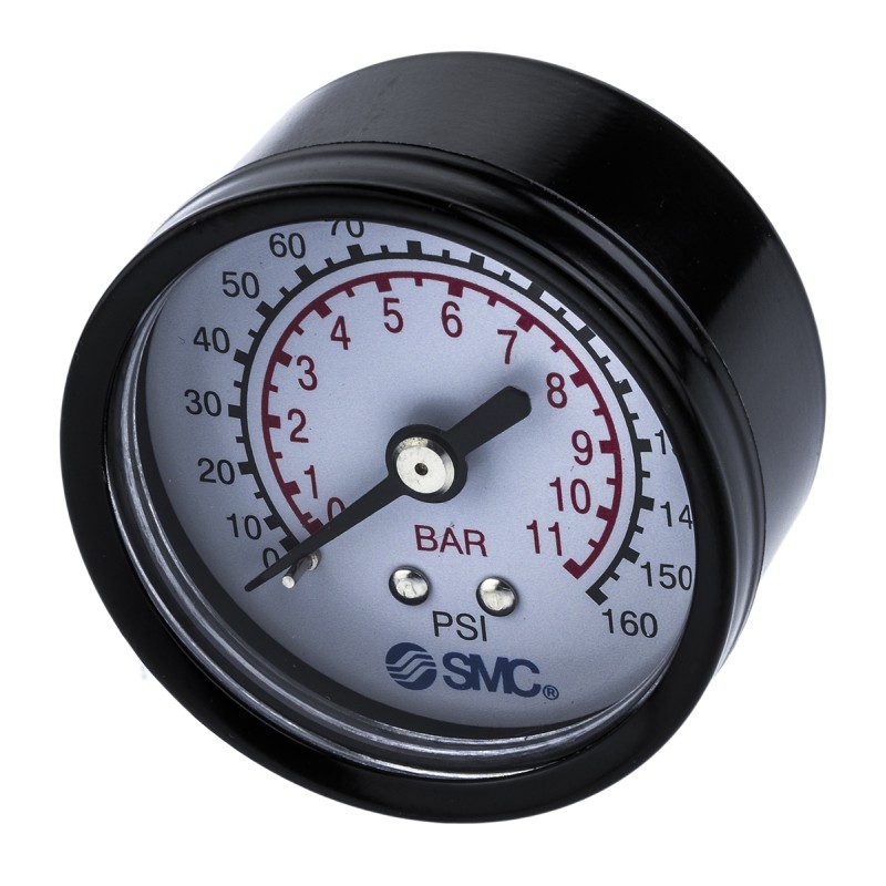 1 pcs - SMC Analogue Pressure Gauge 10bar Back Entry, 5K4-10, 1bar min.