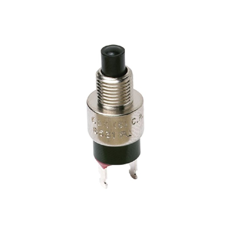 1 pcs - C & K 85000 Series Push Button Switch, (On)-Off, Panel Mount, SPST, Black LED, 120V