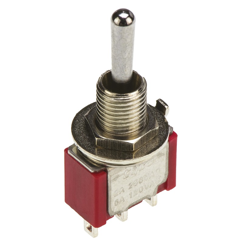 1 pcs - TE Connectivity Toggle Switch, Panel Mount, On-Off-(On), SPDT, Solder Terminal