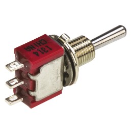 1 pcs - TE Connectivity Toggle Switch, Panel Mount, On-Off-(On), SPDT, Solder Terminal