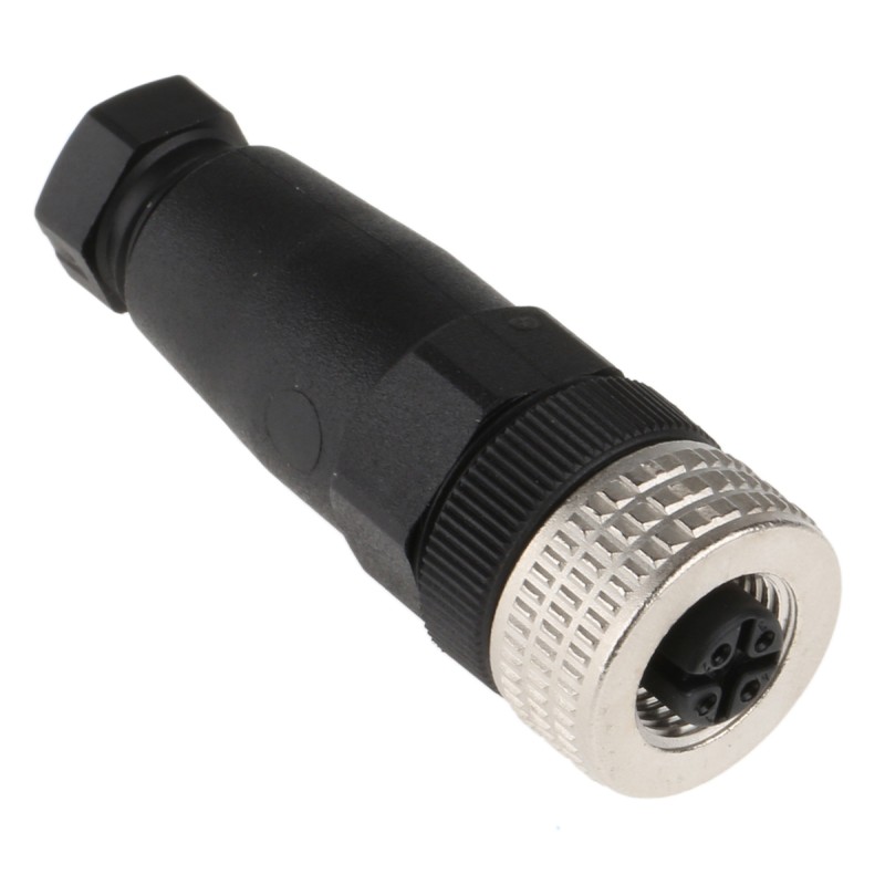 1 pcs - Telemecanique Sensors Circular Connector, 4 Contacts, Cable Mount, M12 Connector, Socket, Female, IP67, XZCC Series