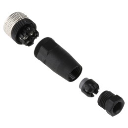 1 pcs - Telemecanique Sensors Circular Connector, 4 Contacts, Cable Mount, M12 Connector, Socket, Female, IP67, XZCC Series