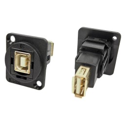 1 pcs - RS PRO Straight, Panel Mount, Socket to Socket Type B to A 2.0 USB Connector