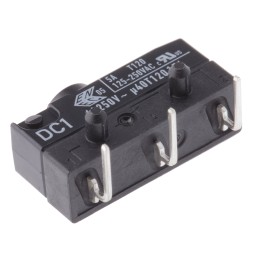 1 pcs - ZF Button Micro Switch, Right Angle PCB Terminal, 6 A @ 250 V ac, SPDT, IP6K7