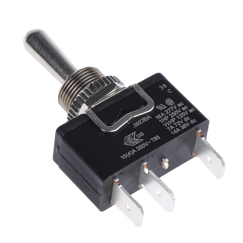 1 pcs - Arcolectric (Bulgin) Ltd Toggle Switch, Panel Mount, (On)-Off-(On), SPDT, Tab Terminal