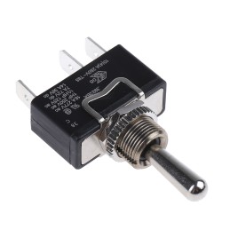 1 pcs - Arcolectric (Bulgin) Ltd Toggle Switch, Panel Mount, (On)-Off-(On), SPDT, Tab Terminal