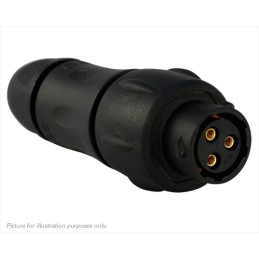1 pcs - Souriau Circular Connector, 3 Contacts, In-line, Plug, Female, IP68, IP69K, UTS Series