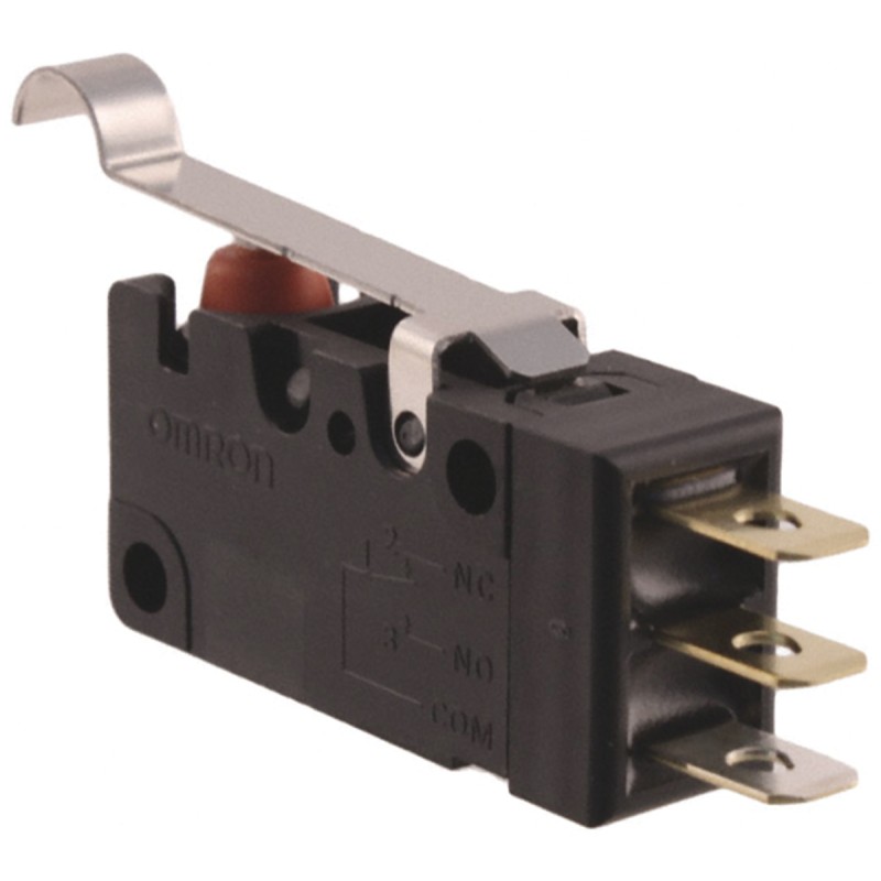 1 pcs - Omron Simulated Roller Lever Micro Switch, Solder Terminal, 5 A @ 250 V ac, SPDT, IP67