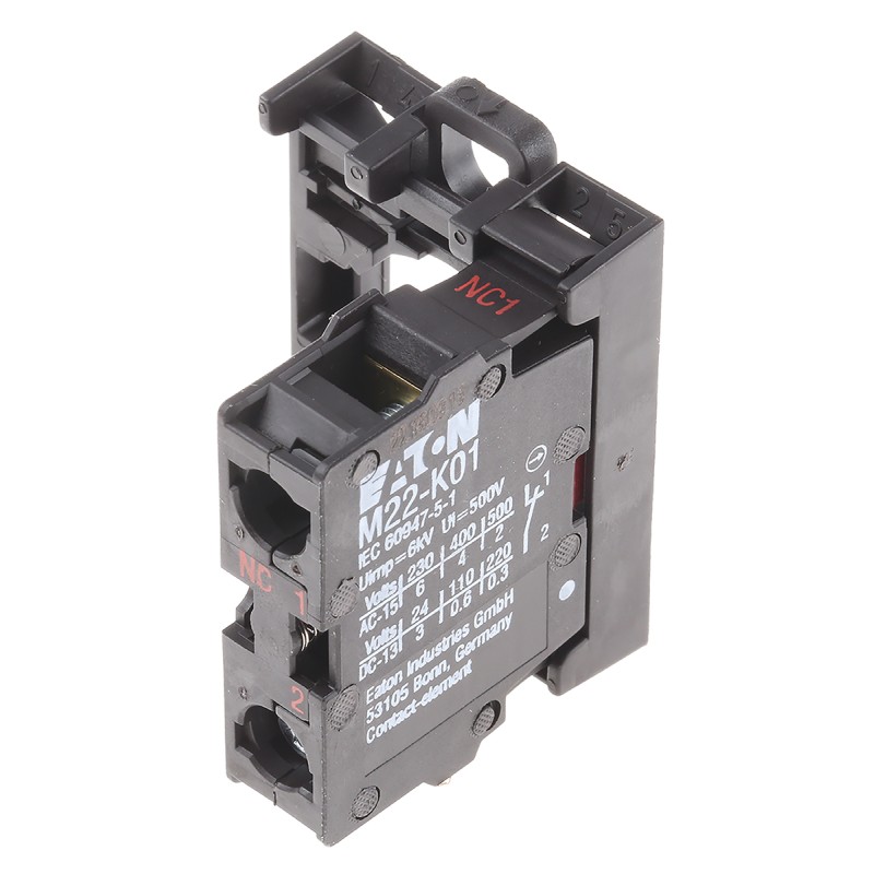 1 pcs - Eaton RMQ Titan M22 Series Contact Block, 500V, 1NC