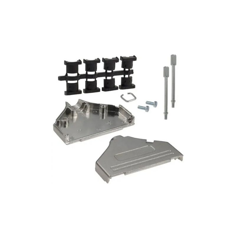 1 pcs - Norcomp 970 Series Zinc D Sub Backshell, 37 Way, Strain Relief