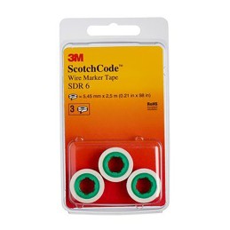 3 pcs - 3M Adhesive Cable Markers, Pre-printed '6'