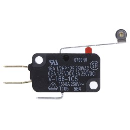1 pcs - Omron Long Roller Lever Micro Switch, Tab Terminal, 16 A @ 250 V ac, SP-CO, IP40