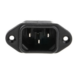 1 pcs - TE Connectivity IEC Connector Flange Mount Socket, 2P, Quick Connect Termination, 15A, 250 V