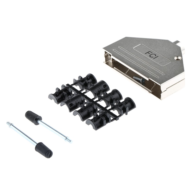 1 pcs - Amphenol ICC 8655MH Series Die Cast Zinc D Sub Backshell, 37 Way, Strain Relief