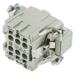 1 pcs - HARTING Heavy Duty Power Connector Insert, 16A, Male, Han ES Series, 6 + E Contacts