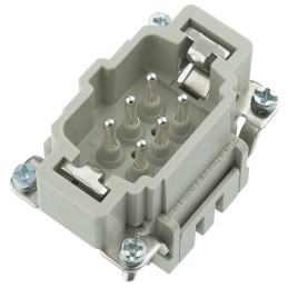 1 pcs - HARTING Heavy Duty Power Connector Insert, 16A, Male, Han ES Series, 6 + E Contacts