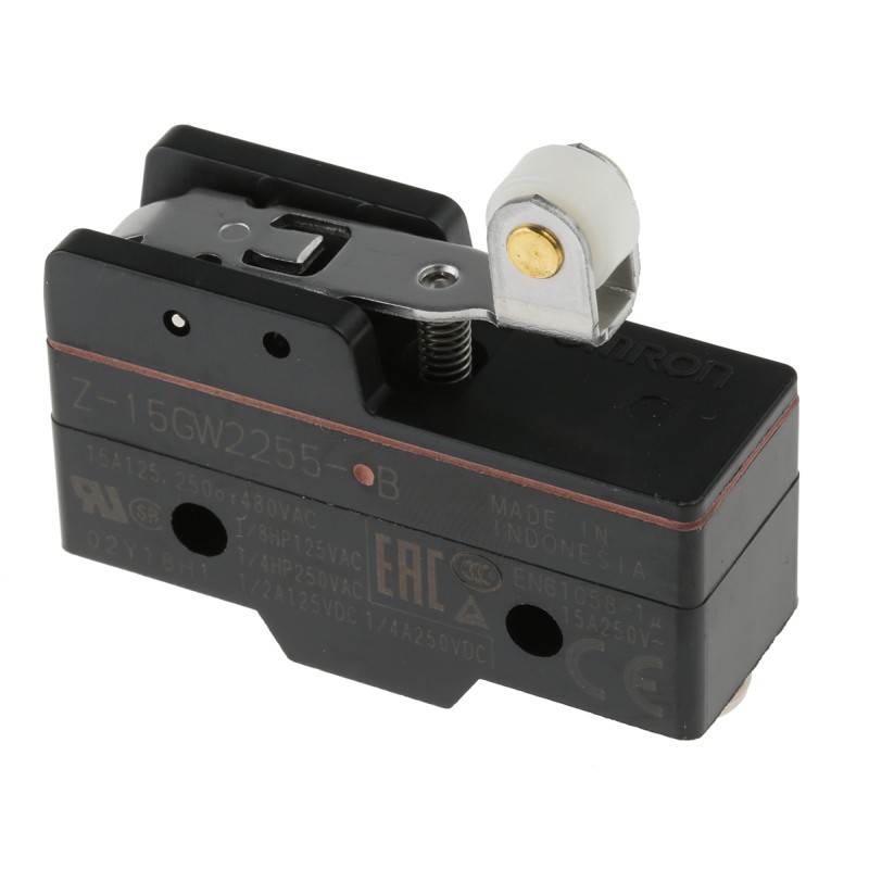 1 pcs - Omron Roller Lever Limit Switch, NO/NC, IP62, SPDT, Thermosetting Resin Housing, 500V ac Max, 15A Max