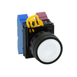 1 pcs - Idec YW1B Series Black Momentary Push Button Head, 22mm Cutout, IP67, IP69K