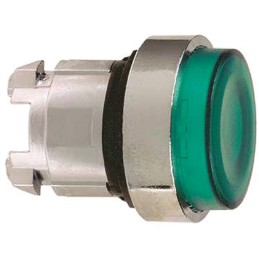 1 pcs - Schneider Electric Harmony XB4 Series Green Illuminated Spring Return Push Button Head, 22mm Cutout, IP66, IP69K