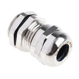 5 pcs - RS PRO Metallic Nickel Plated Brass Cable Gland, PG9 Thread, 4mm Min, 8mm Max, IP68