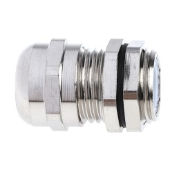 5 pcs - RS PRO Metallic Nickel Plated Brass Cable Gland, PG9 Thread, 4mm Min, 8mm Max, IP68