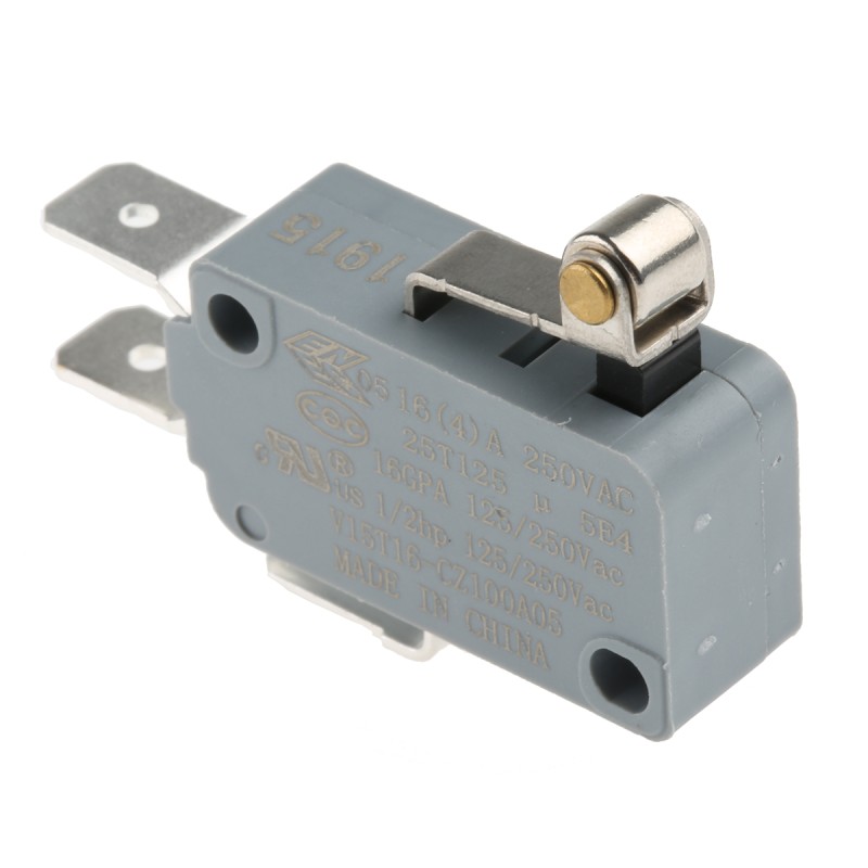 1 pcs - Honeywell Short Roller Lever Micro Switch, Tab Terminal, 16 A @ 250 V ac, SPDT