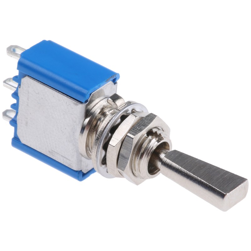 1 pcs - APEM Toggle Switch, Panel Mount, On-Off-(On), SPST, Solder Terminal