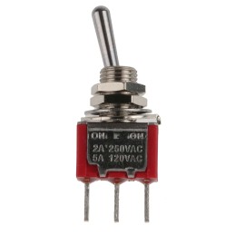 1 pcs - RS PRO Toggle Switch, PCB Mount, On-On, SPDT, Through Hole Terminal, 250V